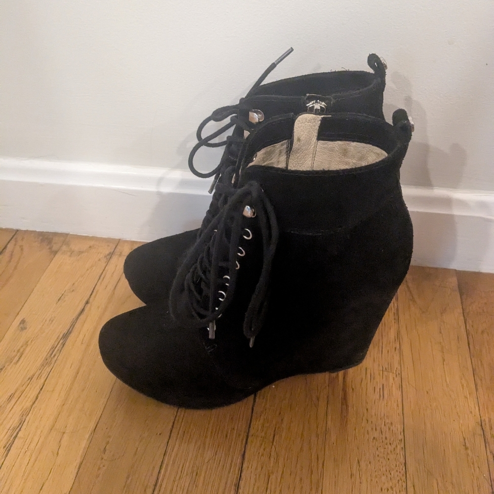 Michael Kors ankle Wedge Booties Suede